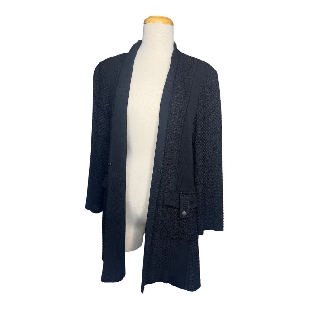 SALE ‼️ Misook Mixed Texture Panel Knit Jacket Black Womens NWOT RTL $388 - Picture 12 of 14
